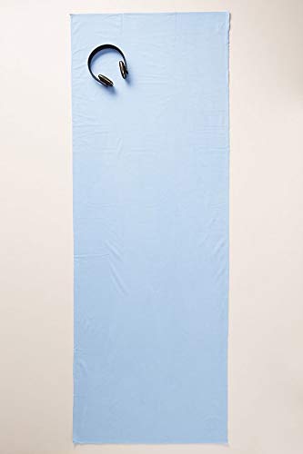 Hot Yoga Towel - Suede, 100% Microfiber, Super Absorbent, Bikram Yoga Towel, Placid Blue - 26.5 x 72