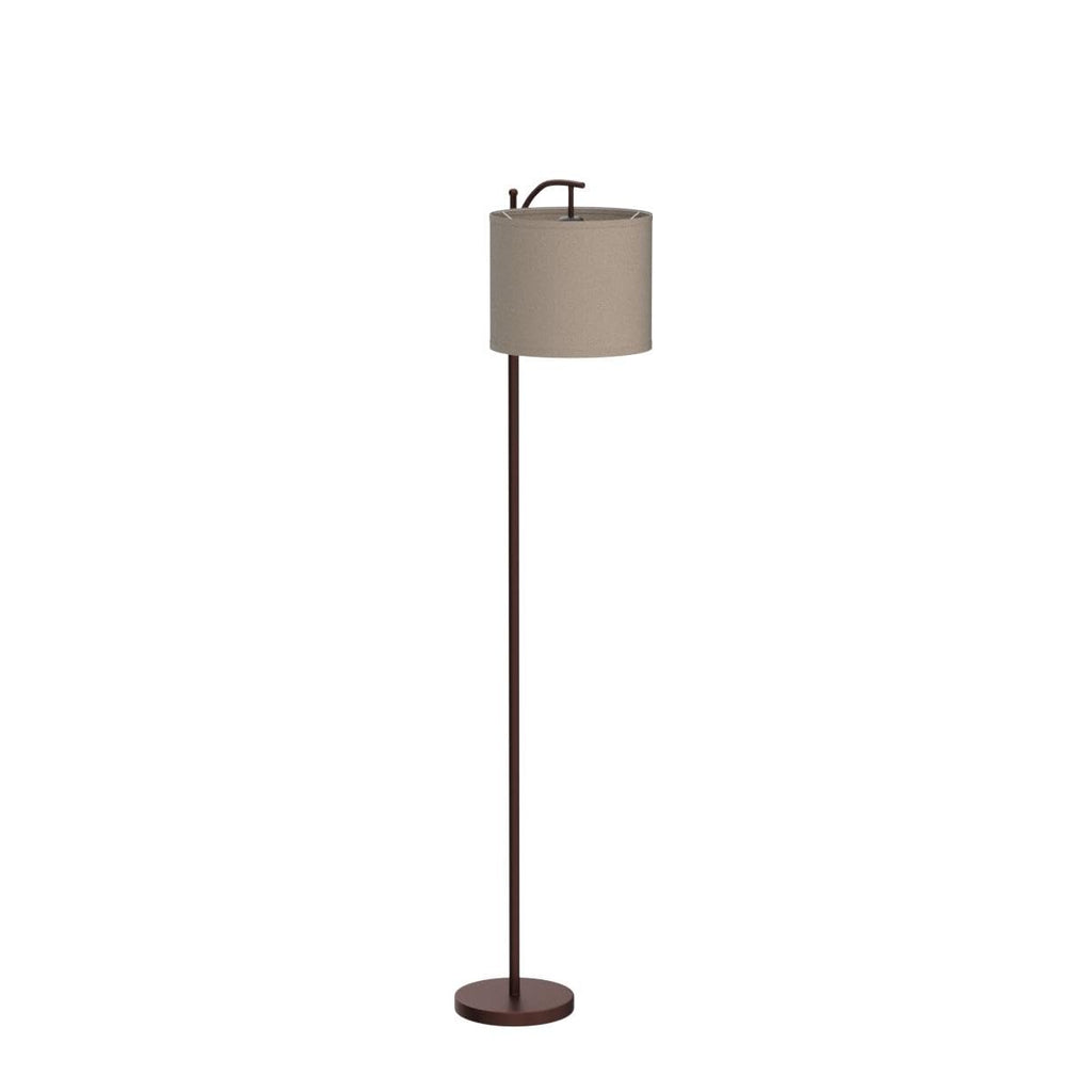 Floor Lamp for Living Room, LED Standing Lamp Tall Industrial Floor Lamp Reading for Bedroom, Office (9W LED Bulb, Wood Grain Lampshade Included) - Oil-Rubbed Bronze