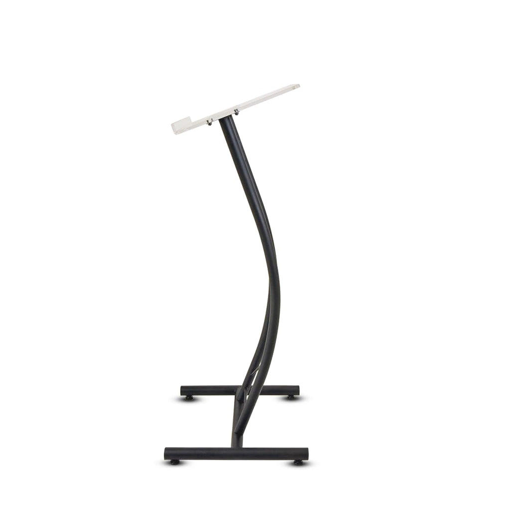Curved Metal Lectern with Acrylic Top, Stainless Steel Lectern Body and Clear Acrylic Top - Striking and Elegant for All Spaces