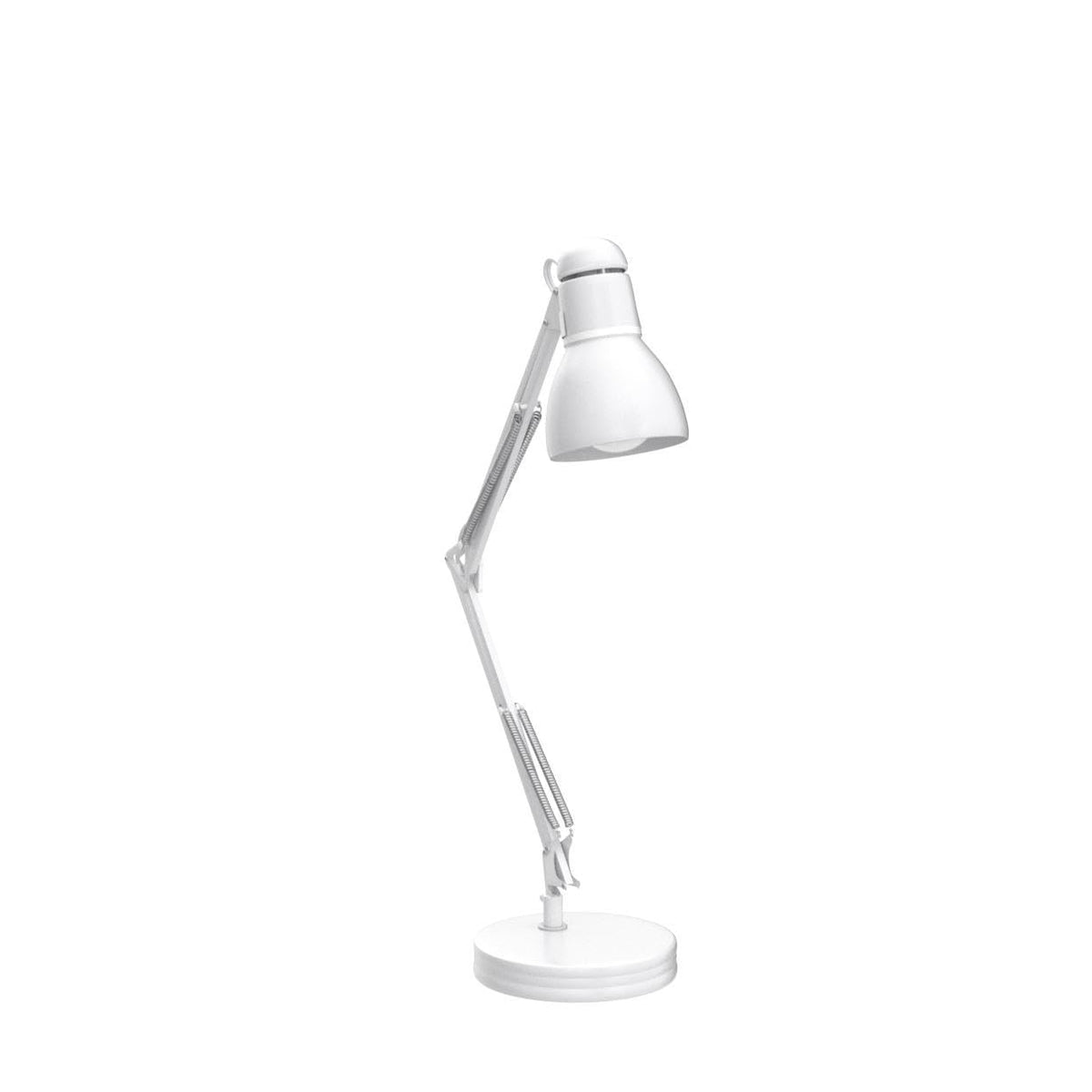 28" Swing Arm Architect Desk Lamp, Matte White, Rotary Switch on Shade, Partially Adjustable Arm, Modern Lighting for Bedroom or Office, Timeless, Indoor Lights