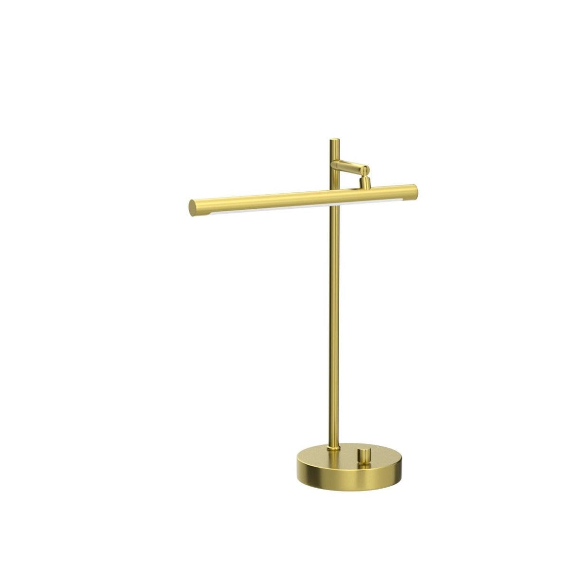 West 15" LED Integrated Desk Lamp, Matte Brass, 200 Lumens, Dimmer Rotary Switch