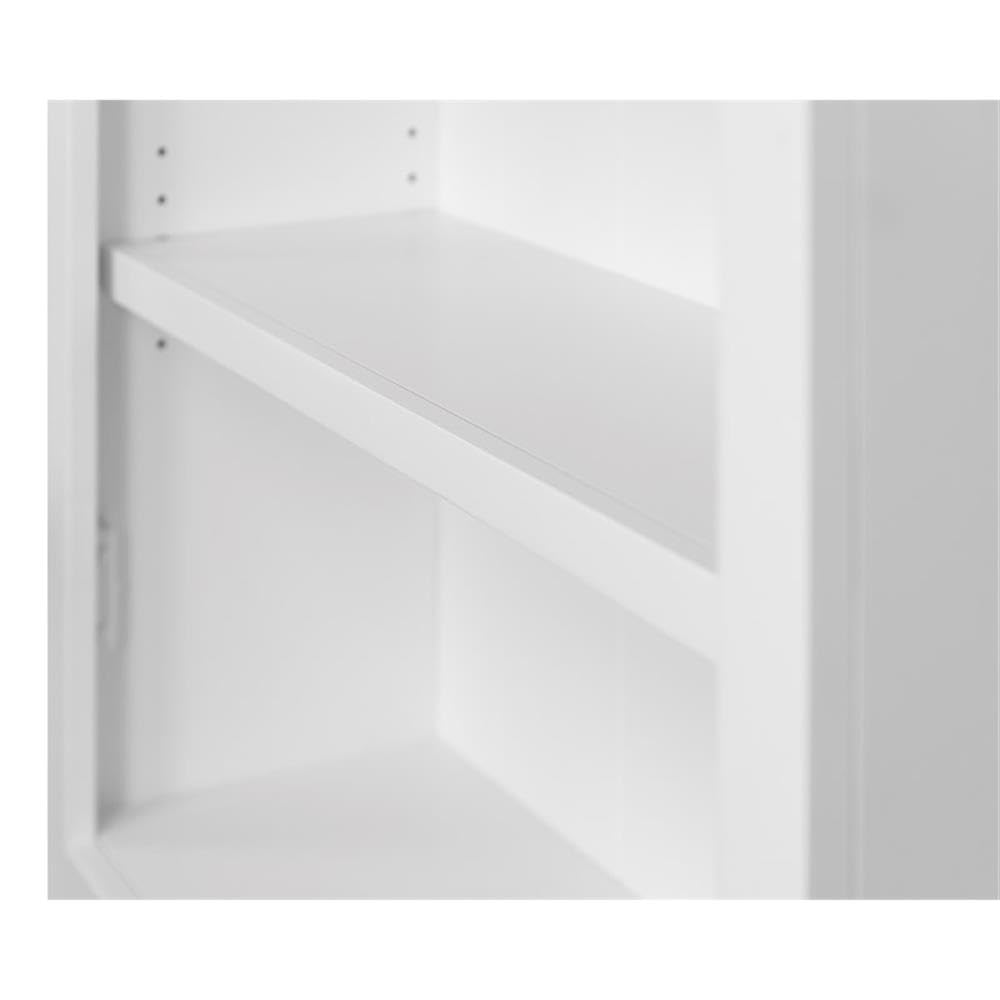 Modern Wood Lower Doors Bookcase Office Bookcase in White