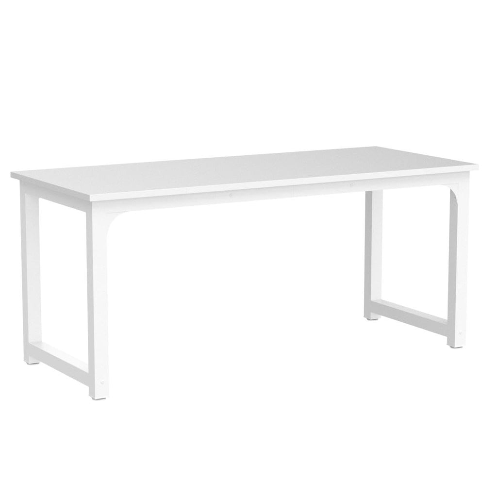 63”Executive Desk, Large Office Computer Desk with Thicken Frame, Modern Simple Workstation Business Furniture for Home Office, White