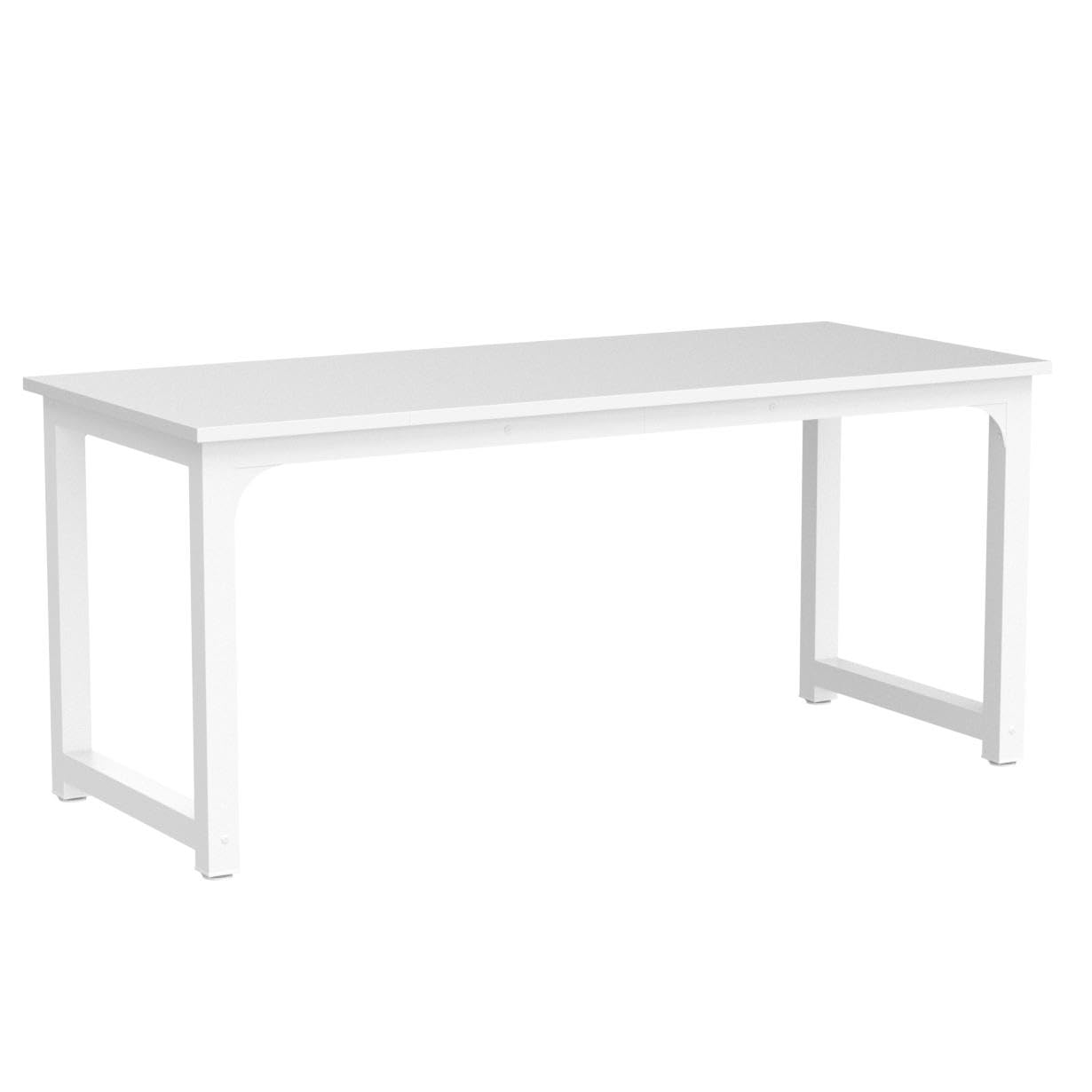 63”Executive Desk, Large Office Computer Desk with Thicken Frame, Modern Simple Workstation Business Furniture for Home Office, White