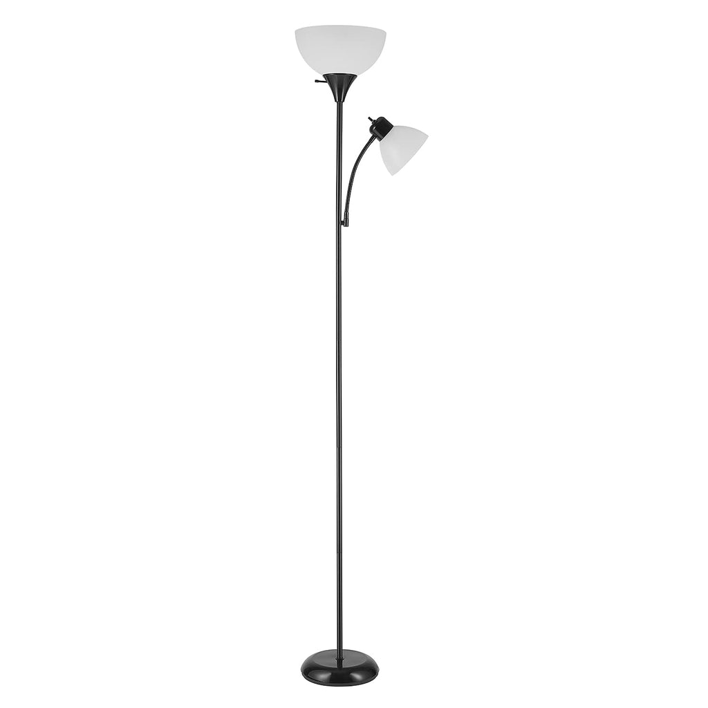 67135 72" Floor Lamp with Adjustable Reading Light, Bright, Easy-to-Assemble Torchiere for Bedroom, Living Room & Office - Space-Saving Slim Design