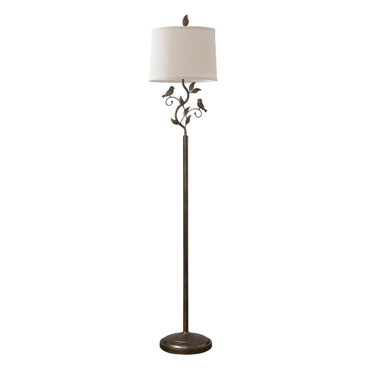 63" Farmhouse Iron Leaf Floor Lamp for Living Room