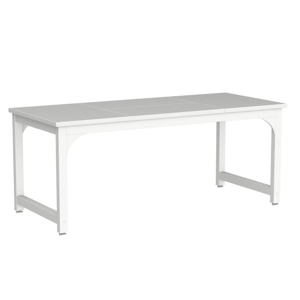 70.8”Executive Desk, Large Office Computer Desk with Thicken Frame, Modern Simple Workstation Business Furniture for Home Office, White
