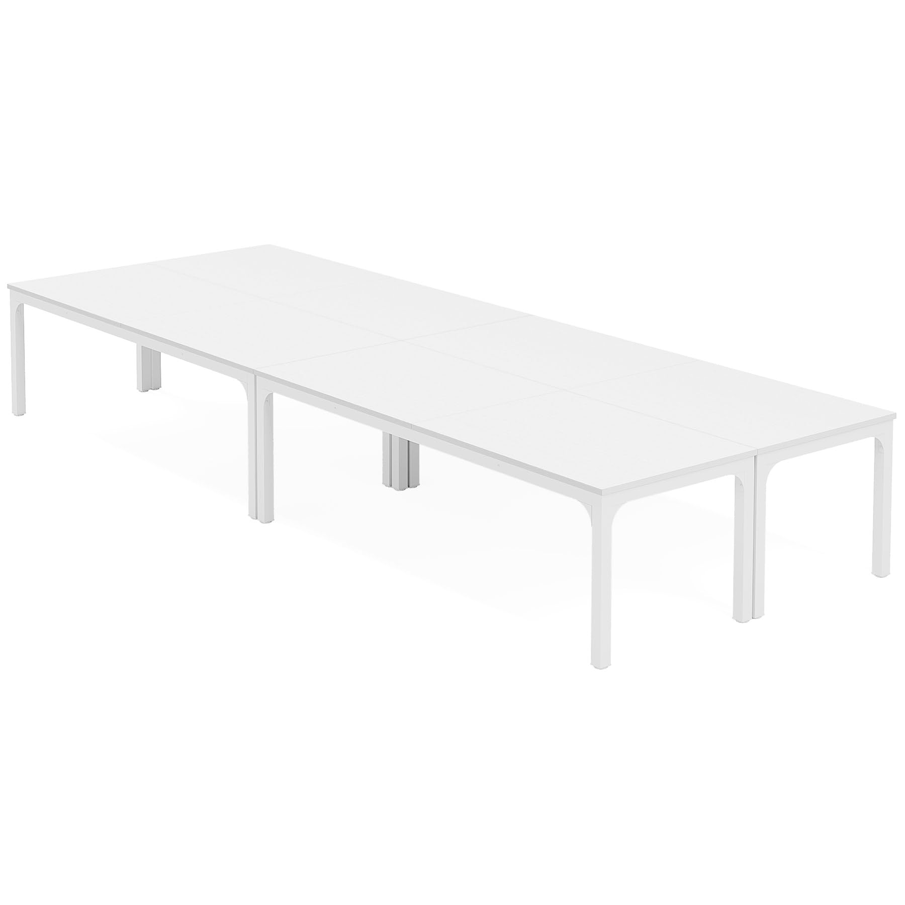 6.5 FT Conference Room Table, 78.74" W x 27.56" D Large Office Conference Table, Modern Seminar Meeting Table Desk for Boardroom, Meeting Room (4, White)