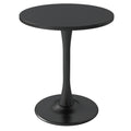 Kasinali Round Dining Table 24" Circle Tulip Table with Wood Thickened Tabletop & Sturdy Metal Pedestal Mid Century Modern Leisure Bistro Kitchen Tables 2 People Small Places Living Room Cafe,Black