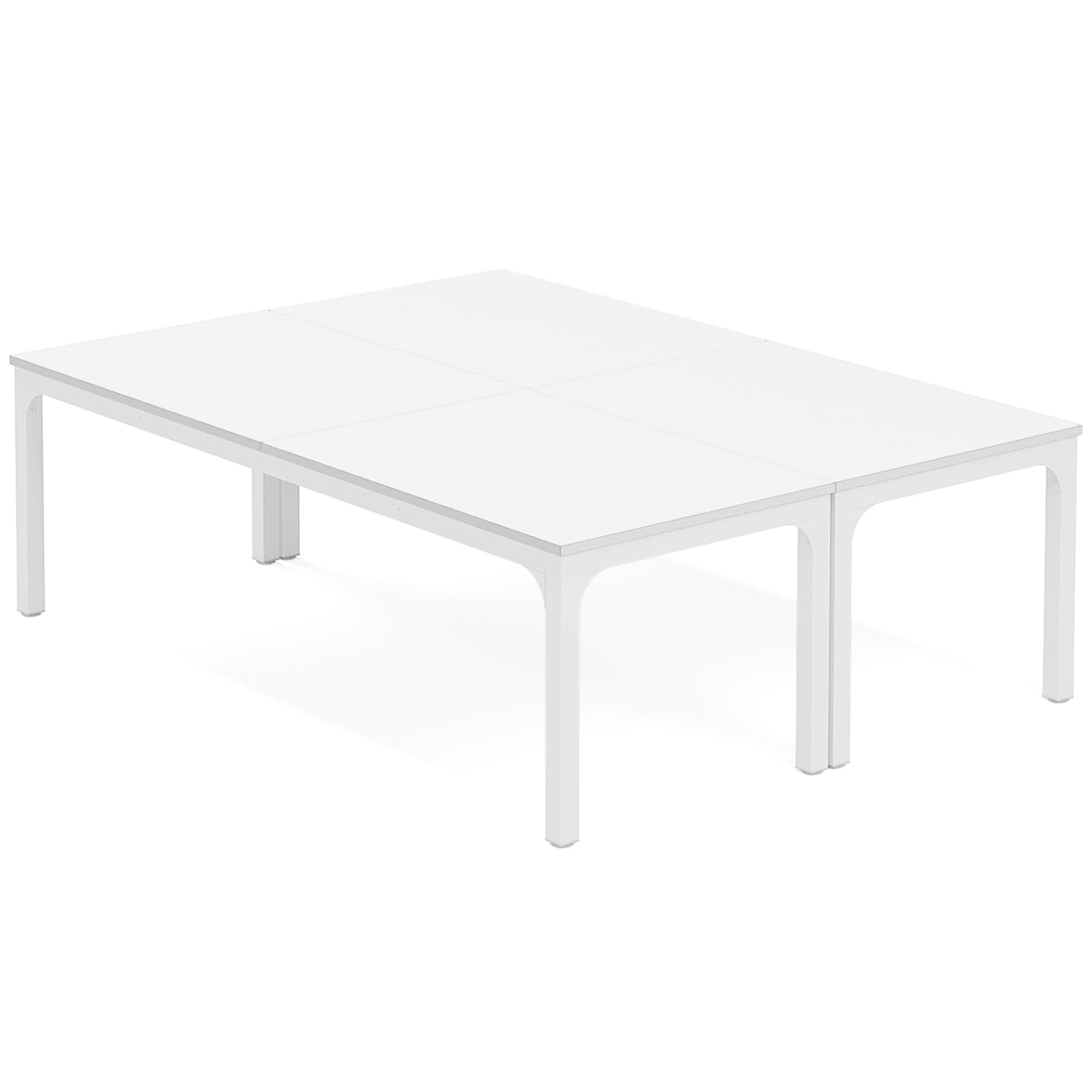 6.5 FT Conference Room Table, 78.74" W x 27.56" D Large Office Conference Table, Modern Seminar Meeting Table Desk for Boardroom, Meeting Room (2, White)