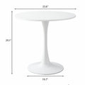 23.6" Round Tulip Dining Table, Mid-Century Tulip Table Kitchen Tulip Dining Table 2 People with MDF Table Top & Pedestal Base for Office Living Room