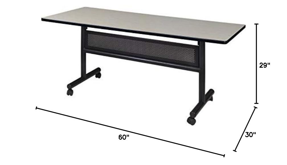 Kobe 60 x 30 in. Flip-Top Training Nesting Table with Modesty Panel- Maple
