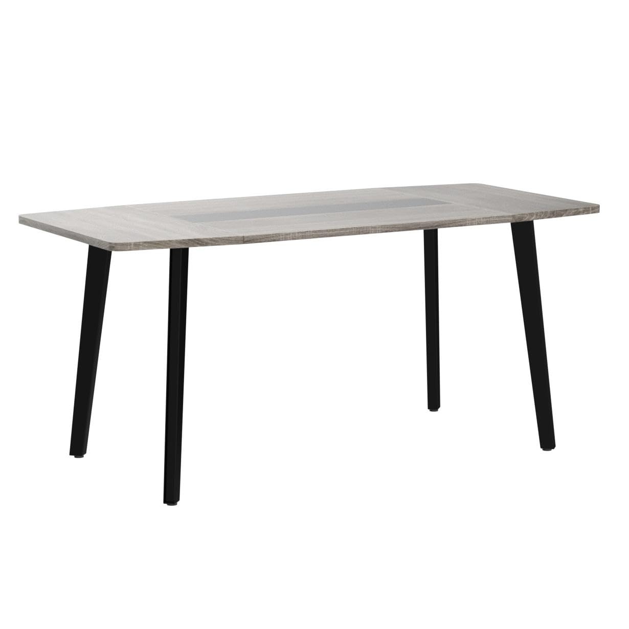 6FT Conference Table, 70.86L x 35.43W x 29.52H Inches Boat Shaped Meeting Table, Industrial Grey Seminar Table for Office Meeting Conference Room