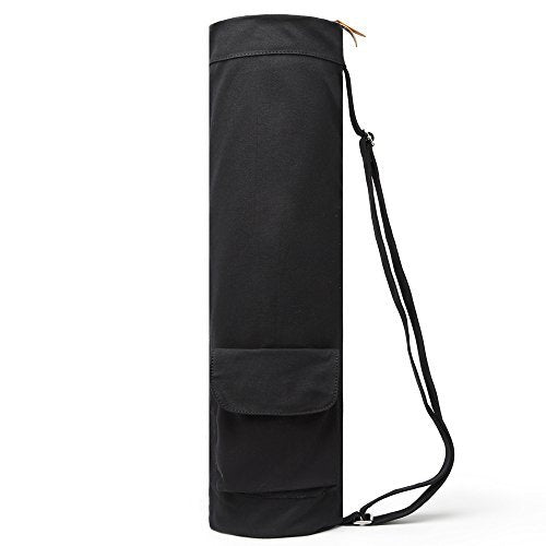 Yoga Mat Bag for Women & Men, Full-Zip Canvas Pilates Bag with Pockets