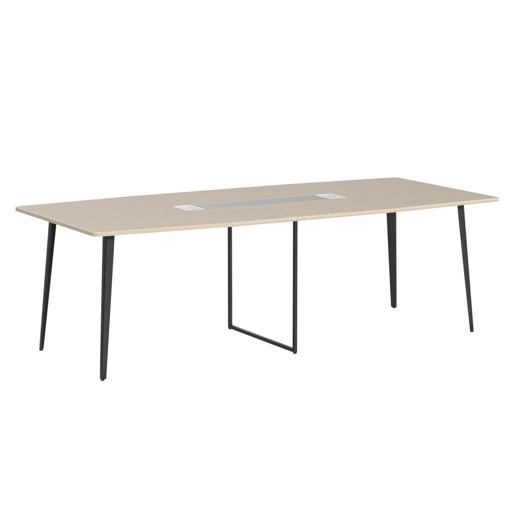 8FT Conference Table, 94.49" L x 47.24" W x 29.53" H Meeting Seminar Table with Grommet, Large Boat Shaped Computer Desk, Boardroom Desk for Office Meeting Conference Room