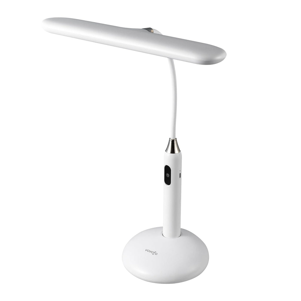 LED Desk Lamp 6778B - Touch Control, Adjustable 2700-7000K Color Temperature, 700 Lumens, 360° Flexible Gooseneck, USB-C Charging, 2.5hrs Cordless, Eye-Caring Light (White)