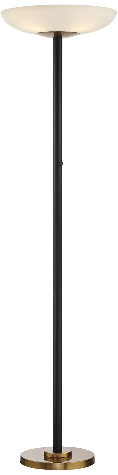Light Blaster 72" Tall Black 4-Light Torchiere Floor Lamp