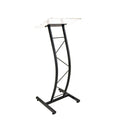Curved Metal Lectern with Acrylic Top, Stainless Steel Lectern Body and Clear Acrylic Top - Striking and Elegant for All Spaces