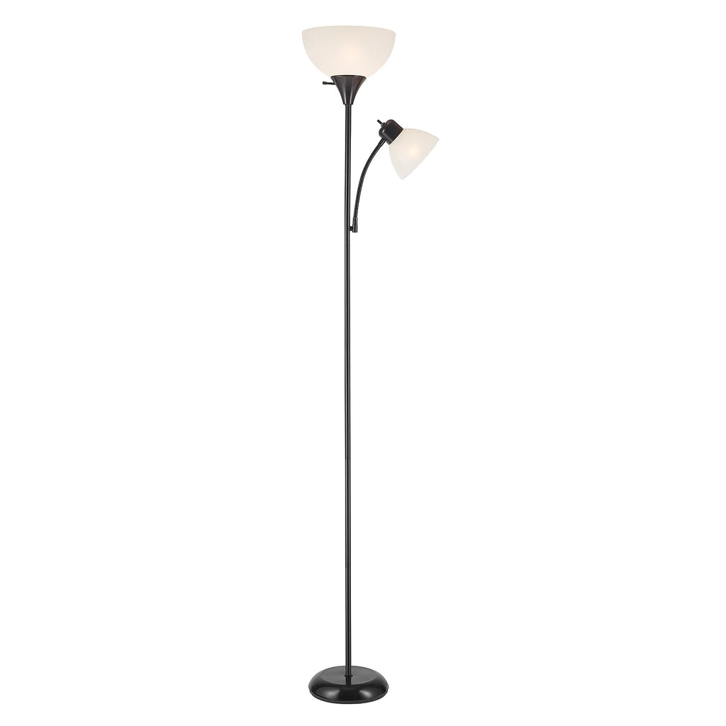 67135 72" Floor Lamp with Adjustable Reading Light, Bright, Easy-to-Assemble Torchiere for Bedroom, Living Room & Office - Space-Saving Slim Design