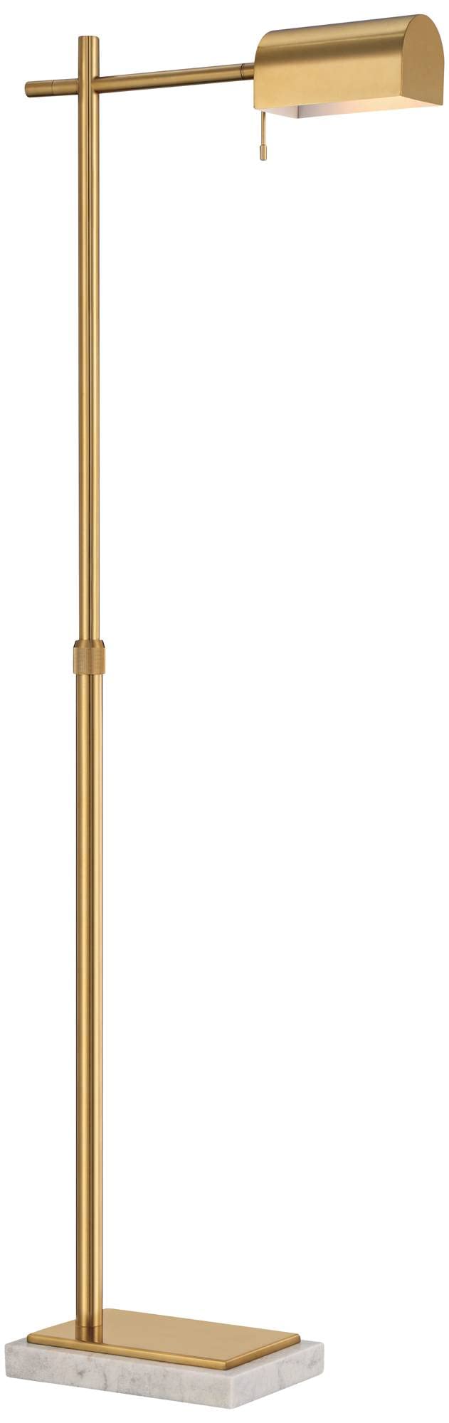 Gazette Adjustable Height Marble and Gold Pharmacy 60" Tall Floor Lamp