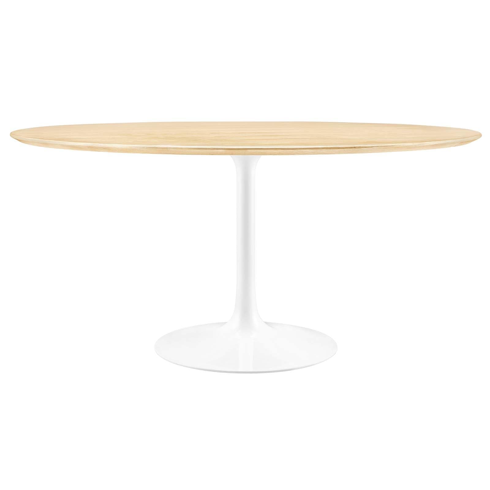 Modway Lippa Dining Table, 60", White Natural