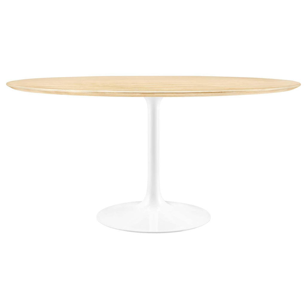 Modway Lippa Dining Table, 60", White Natural