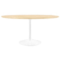 Modway Lippa Dining Table, 60", White Natural