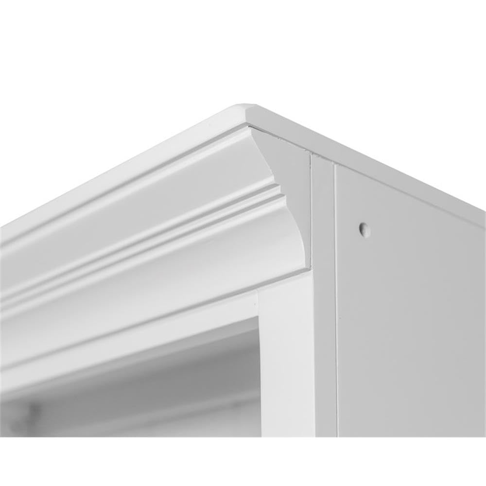 Modern Wood Lower Doors Bookcase Office Bookcase in White