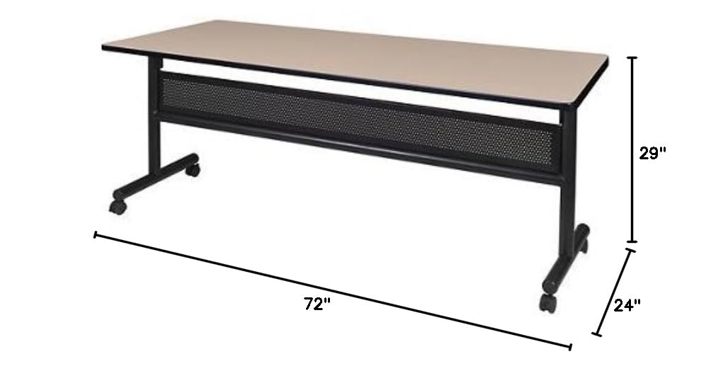 Kobe 72" Flip Top Mobile Training Table with Modesty- Cherry