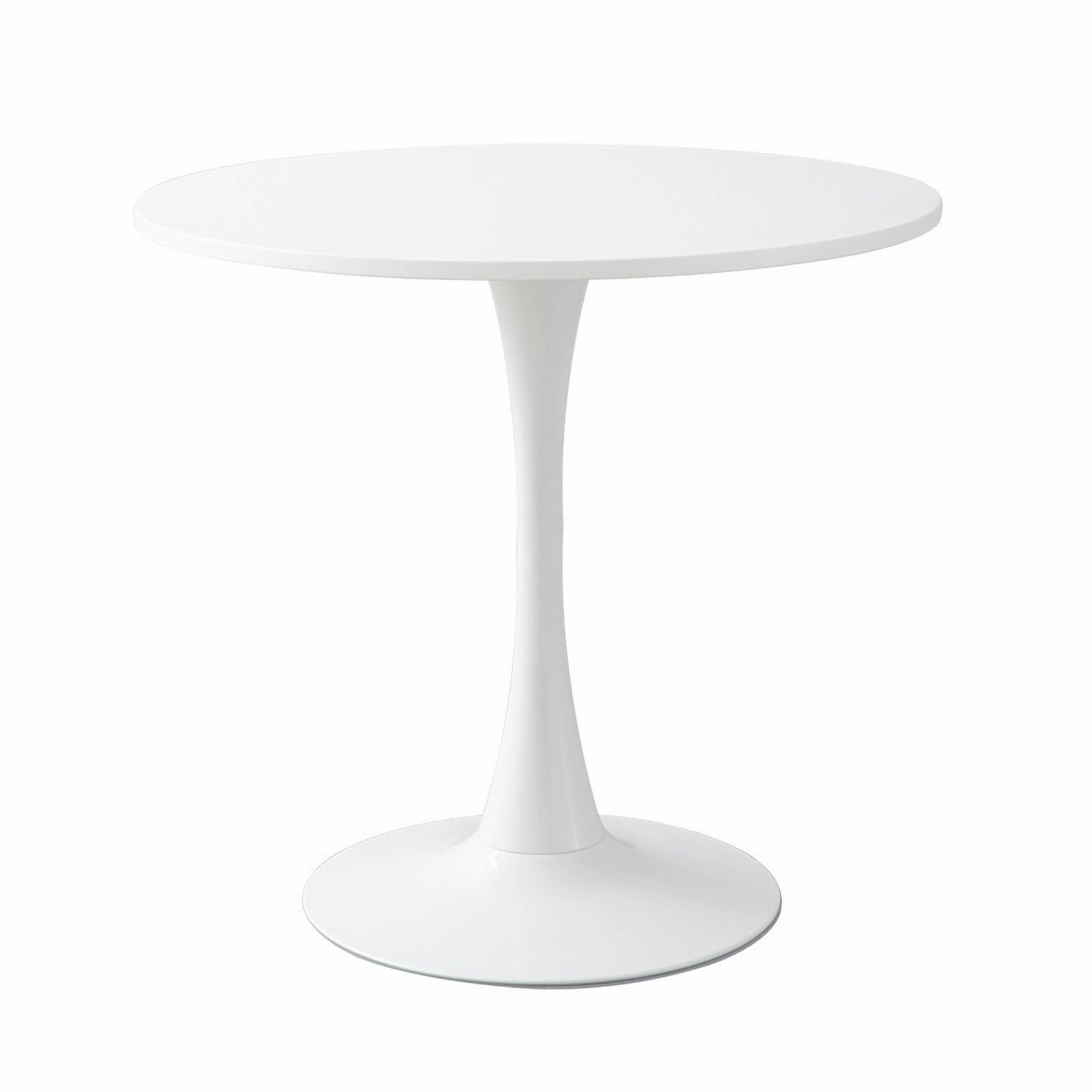 Sybrioka 24" Tulip Table for 1-2 Persons Modern Round Dining Room Table, Mid-Century Modern White Small Kitchen Table with MDF Wooden Top, Leisure Coffee Table for Living Room, Dining Room, Office