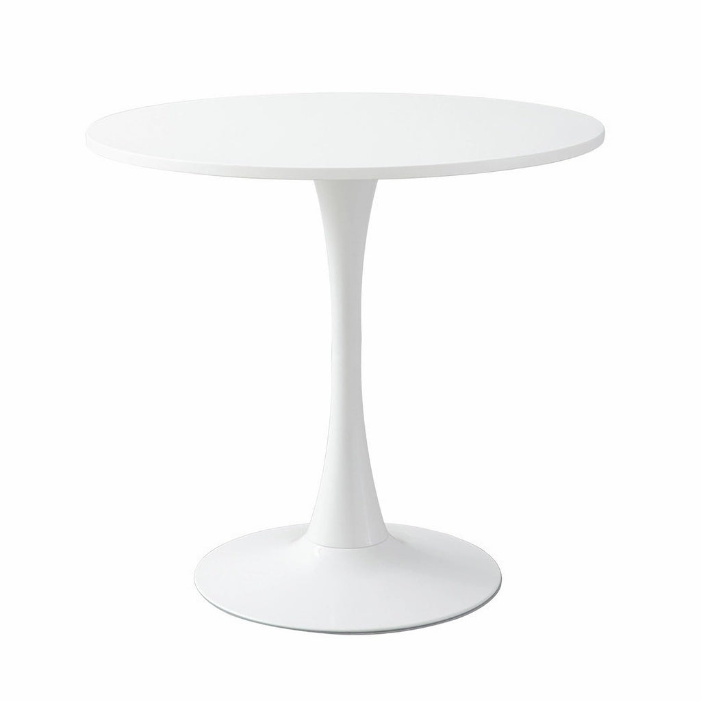 Sybrioka 31.5" Tulip Table for 2-4 Persons Modern Round Dining Room Table, Mid-Century Modern White Small Kitchen Table with MDF Wooden Top, Leisure Coffee Table for Living Room, Dining Room, Office