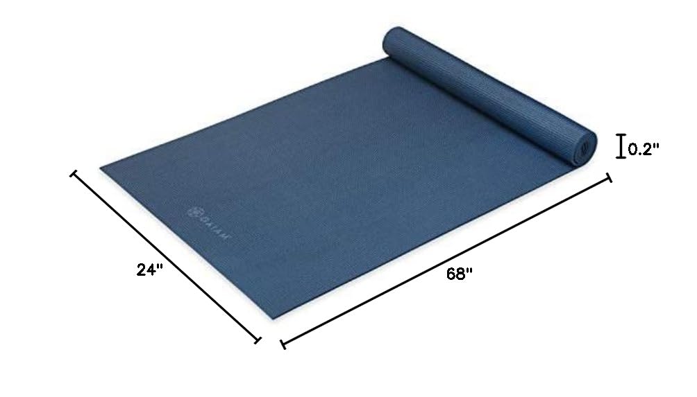 Premium Yoga Mat, 5mm Non-Slip Exercise Mat (Indigo Ink)