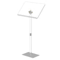 Acrylic Podium Stand, Angle Adjustable, Modern Lecterns & Pulpits for Classroom, Concert, Church, Speech, Easy Assembly, Metal Base, 23.6" L x 15.7" W x 42.3" H, Clear
