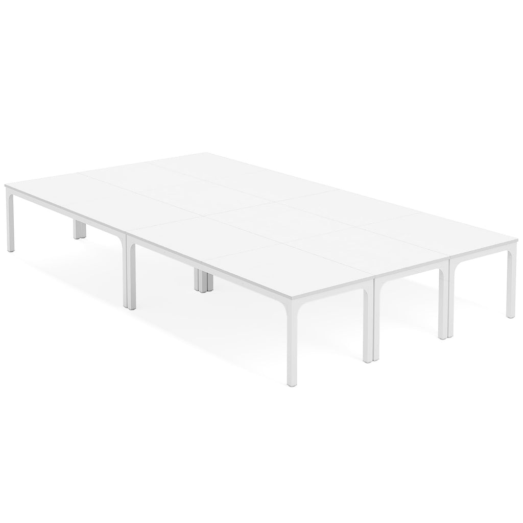6.5 FT Conference Room Table, 78.74" W x 27.56" D Large Office Conference Table, Modern Seminar Meeting Table Desk for Boardroom, Meeting Room (6, White)