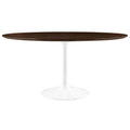Modway Lippa Dining Table, 60", White Cherry Walnut