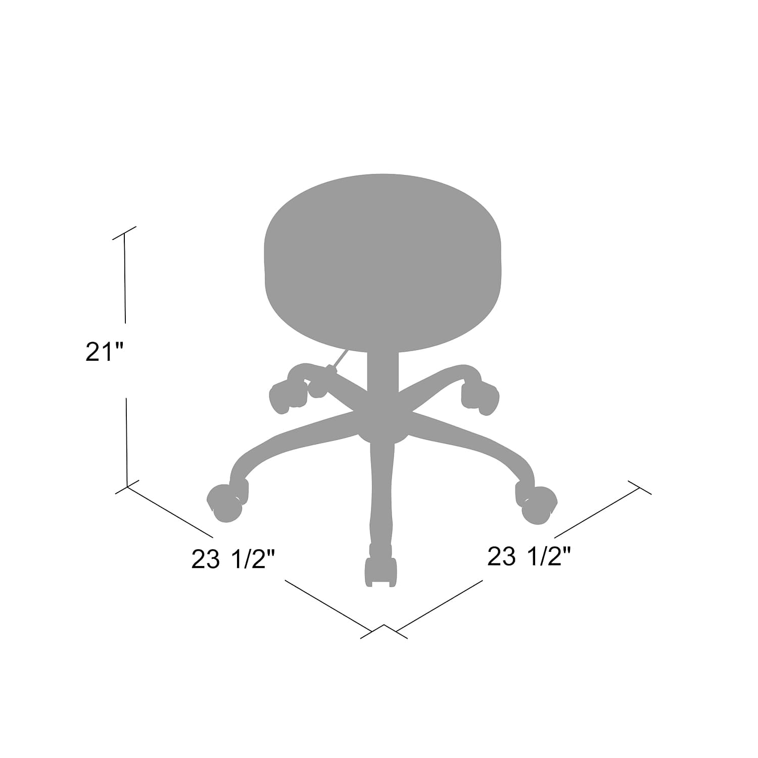 Adjustable Upholstered Medical Stool in Grey (B240-GY)