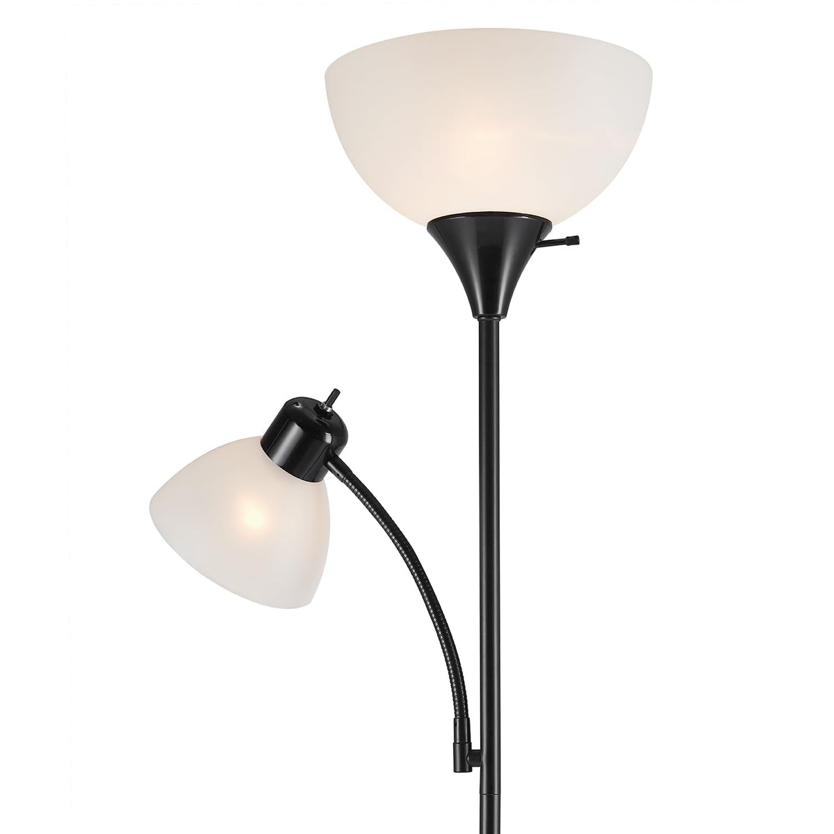 67135 72" Floor Lamp with Adjustable Reading Light, Bright, Easy-to-Assemble Torchiere for Bedroom, Living Room & Office - Space-Saving Slim Design
