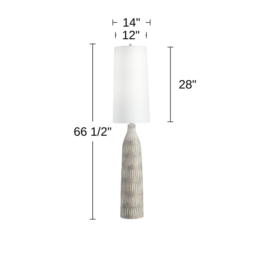Design Scribe 66 1/2" Tall Faux Wood Organic Modern Floor Lamp