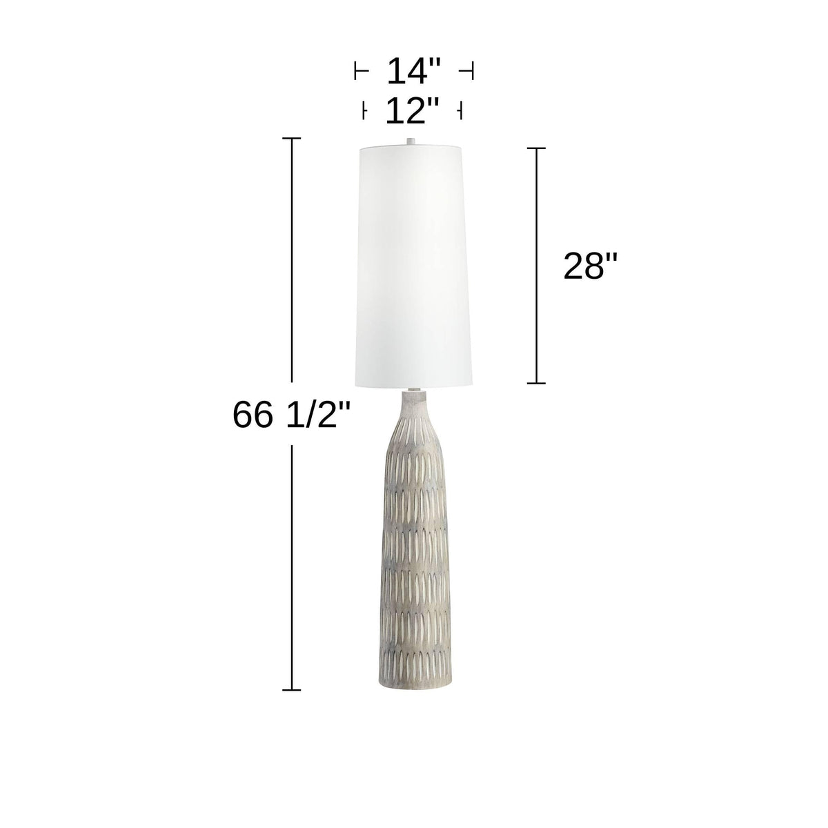 Design Scribe 66 1/2" Tall Faux Wood Organic Modern Floor Lamp
