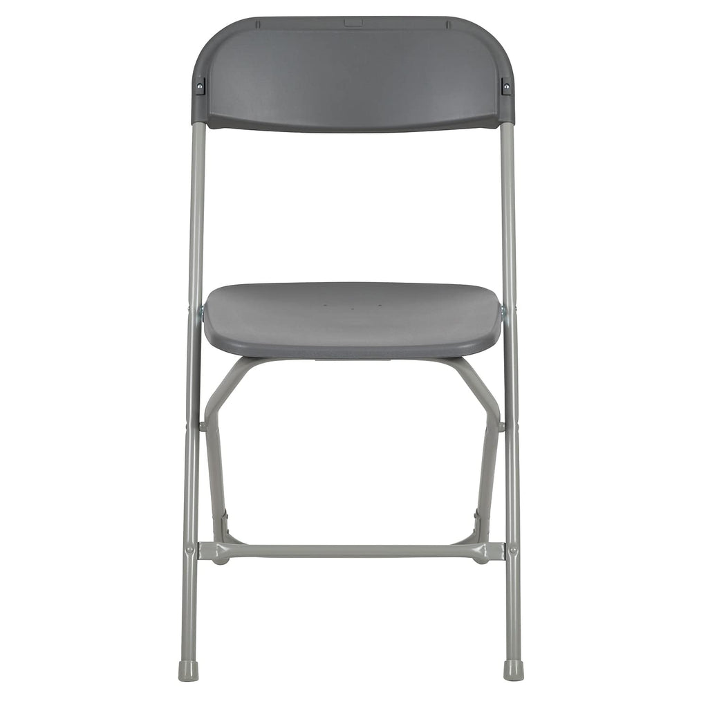 2 Pack , Hercules Series Plastic Folding Chair - Grey - 650LB Weight Capacity Comfortable Event Chair-Lightweight Folding Chair