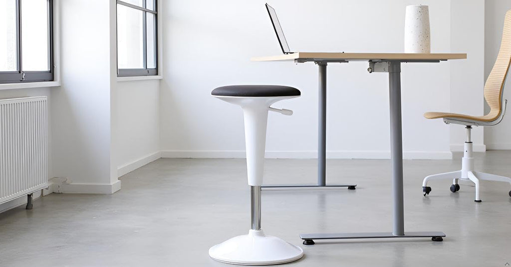 Ergonomic Standing Desk Stool - Height Adjustable Wobble Active Seating Chair for Sit Stand Desks, 22.5-29.5 Inches, Grey