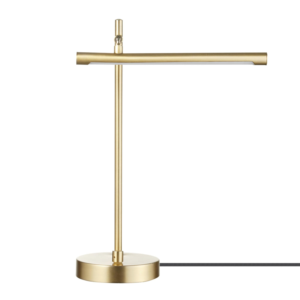 West 15" LED Integrated Desk Lamp, Matte Brass, 200 Lumens, Dimmer Rotary Switch