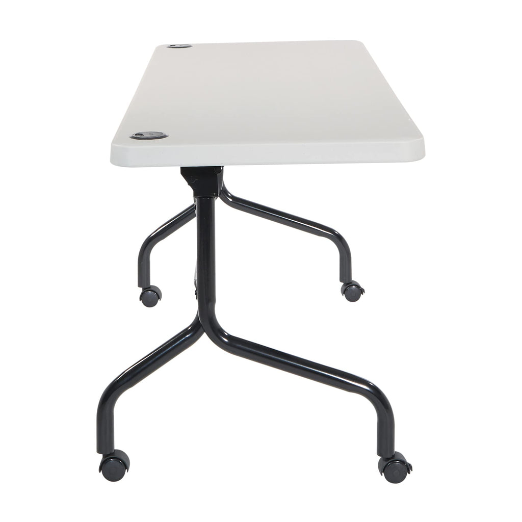 Resin Multipurpose Flip Training Table with Locking Casters for Home and Office, 5 Feet
