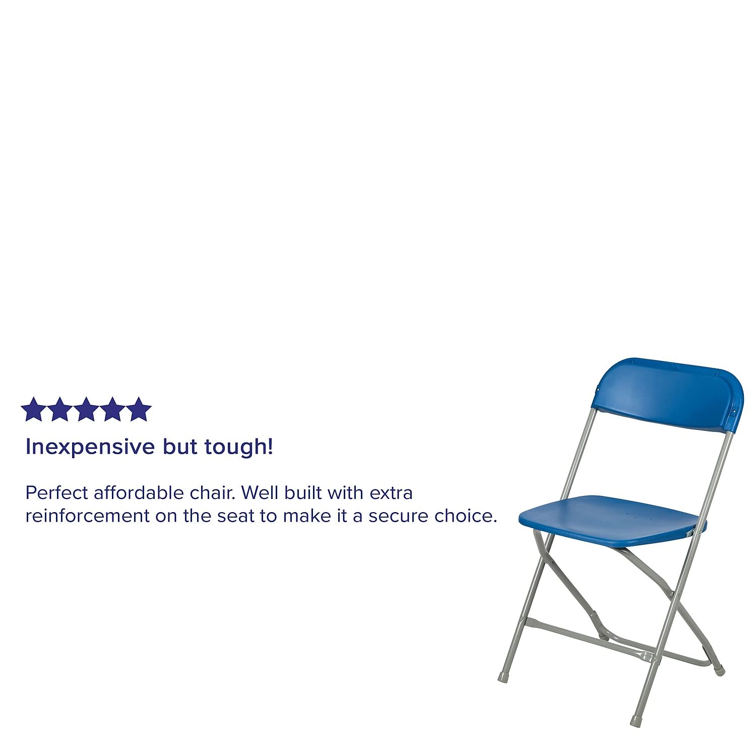 2 Pack, Hercules™ Series Plastic Folding Chair - Blue -  650LB Weight Capacity Comfortable Event Chair-Lightweight Folding Chair