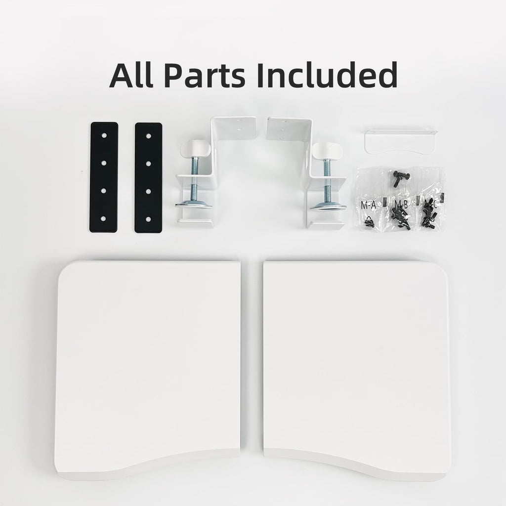 Small Keyboard Tray Under Desk Pull Out with C Clamp Mount, Computer Keyboard & Mouse Tray, 20 (24.2 Including Clamps) x 11.8 inch Slide-Out Platform Computer Drawer for Typing, White,