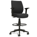 Drafting Stool, Fabric, Footrest, Black