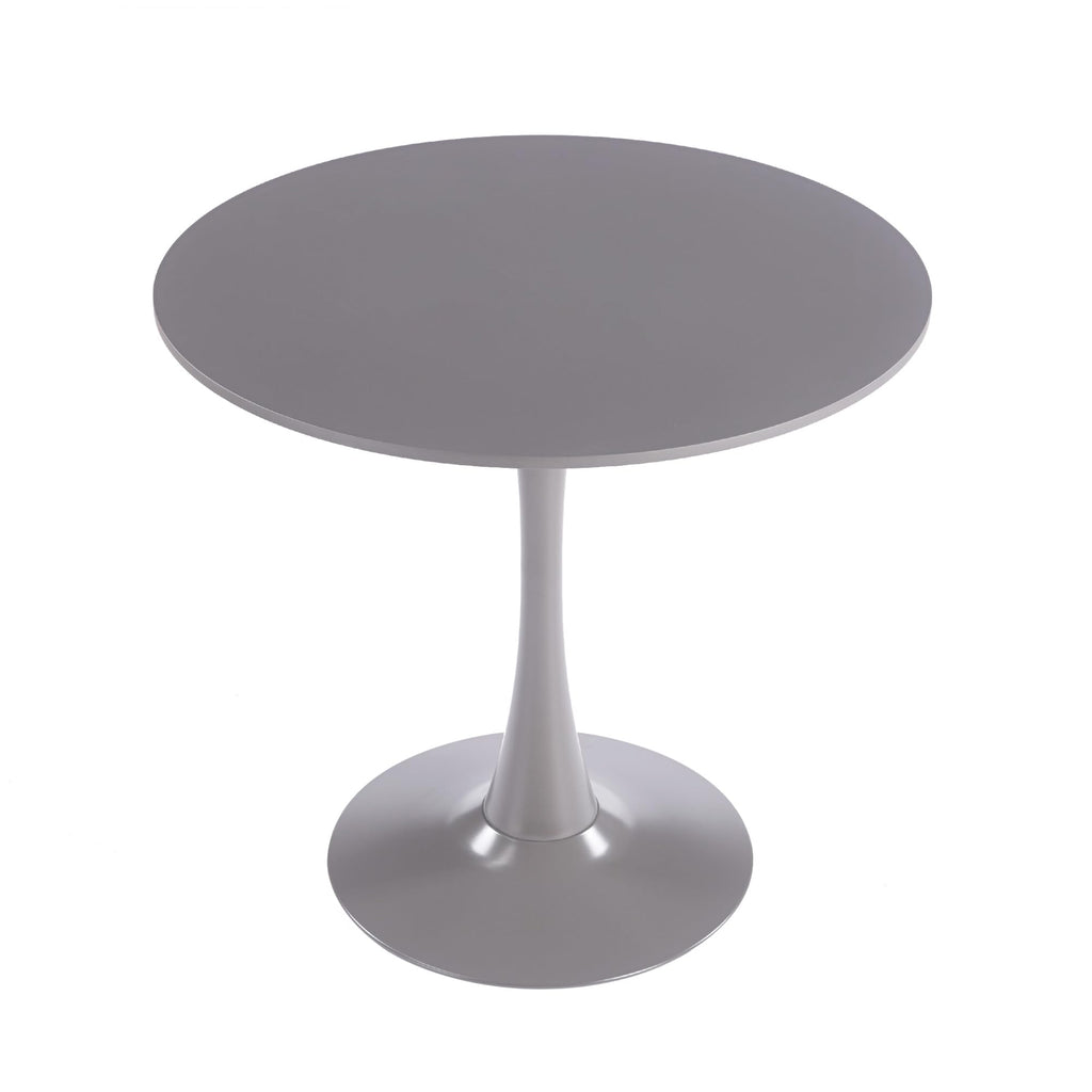 Sybrioka 31.5" Tulip Table for 2-4 Persons Modern Round Dining Room Table, Mid-Century Modern Grey Small Kitchen Table with MDF Wooden Top, Leisure Coffee Table for Living Room, Dining Room, Office