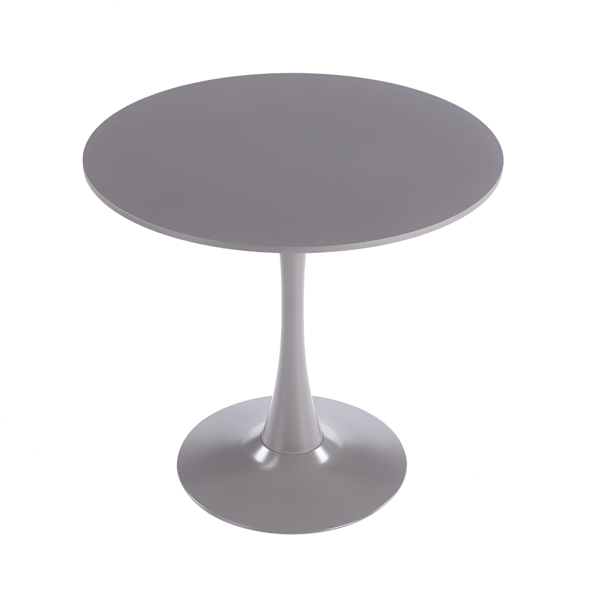 Sybrioka 31.5" Tulip Table for 2-4 Persons Modern Round Dining Room Table, Mid-Century Modern Grey Small Kitchen Table with MDF Wooden Top, Leisure Coffee Table for Living Room, Dining Room, Office