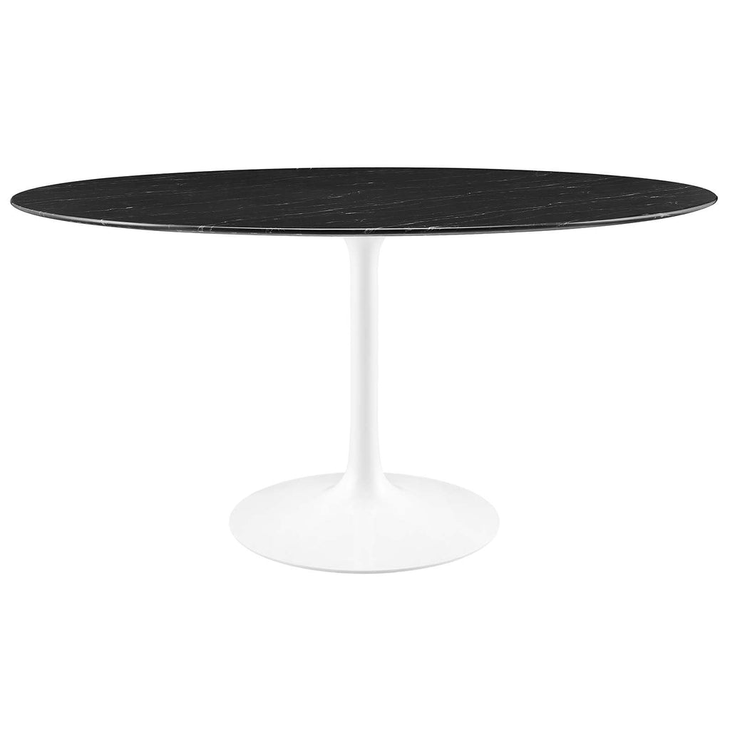 Modway Lippa Dining Table, 60", White Black