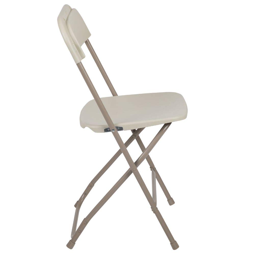 Hercules Series Plastic Folding Chair - Beige - 650LB Weight Capacity Comfortable Event Chair - Lightweight Folding Chair